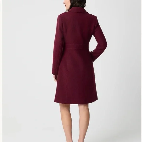 J. Crew Lady day coat in Burgundy with jewel buttons size 4, NWT. - Picture 2 of 12